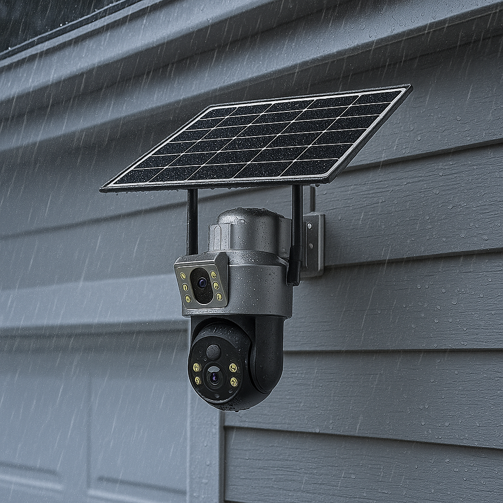 V380 Pro Solar Security Camera, 8MP 4K Dual-Lens Outdoor IP Camera with PIR Motion Detection, Battery & 4G/WiFi Options