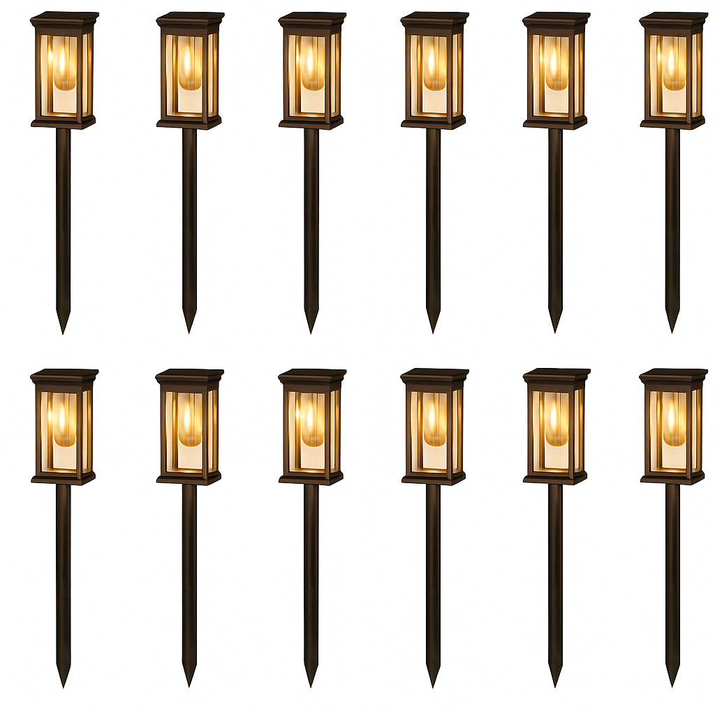 Warm White Solar Pathway Lights: 12Hr Brightness