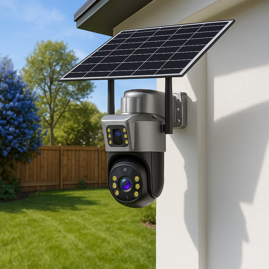 V380 Pro Solar Security Camera, 8MP 4K Dual-Lens Outdoor IP Camera with PIR Motion Detection, Battery & 4G/WiFi Options