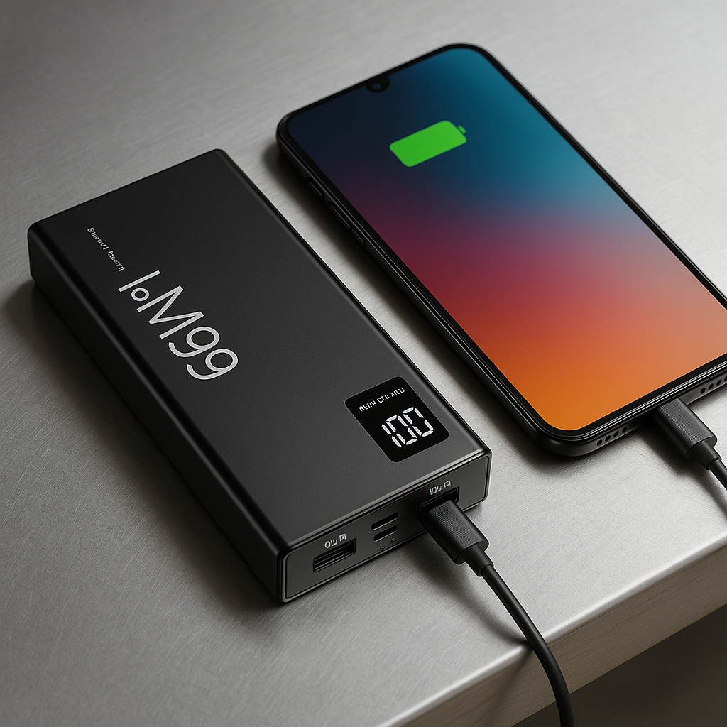 66W 20000mAh Portable Power Bank - Fast USB Charger with Two-Way Quick Charging for iPhone, Xiaomi, Huawei, and Samsung