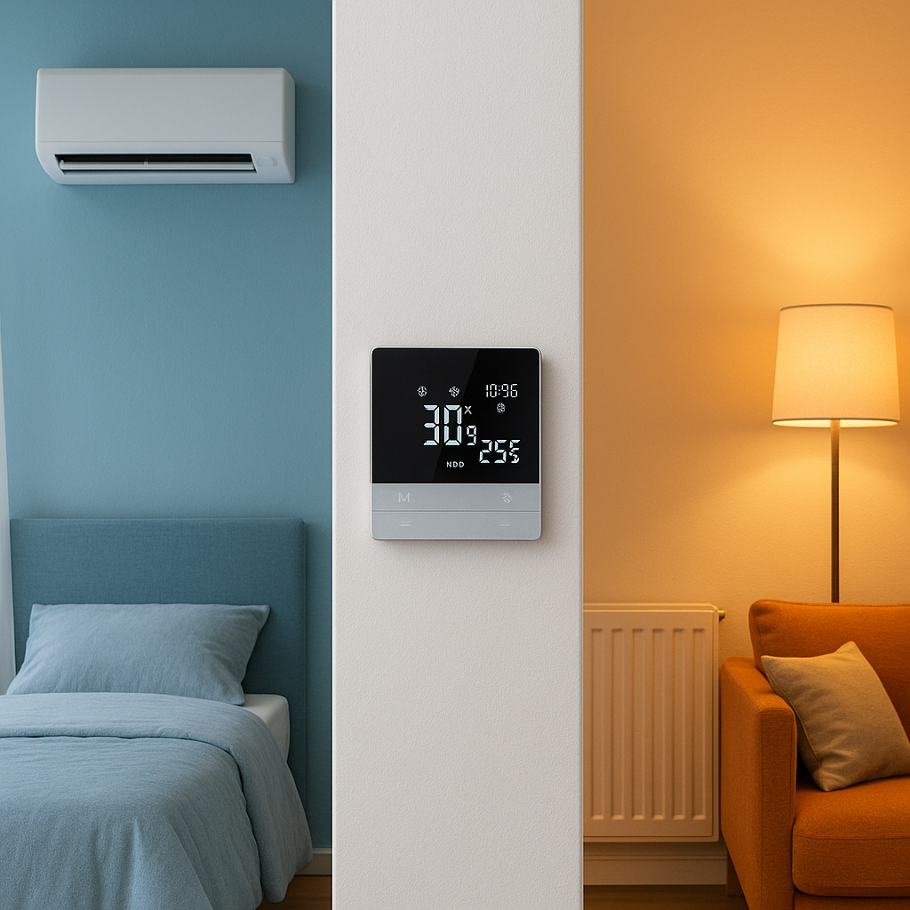 AVATTO Smart WiFi Thermostat for Central Air Conditioning - Compatible with Alexa & Google Home, 3-Speed Fan Control for Heating & Cooling