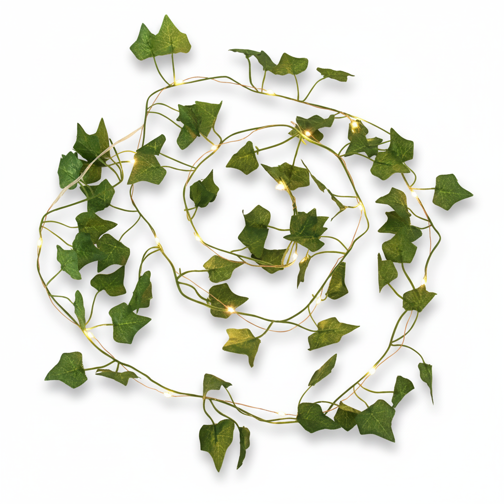Silk Ivy Vine LED String Lights - 2M/5M/10M Green Leaf Garland for Home & Event Decor
