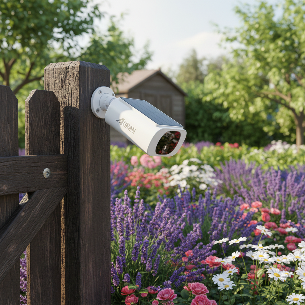 ANRAN 2K Wireless Solar Security Camera - 3MP Outdoor Battery-Powered with Spotlight & Color Night Vision (No NVR Support)