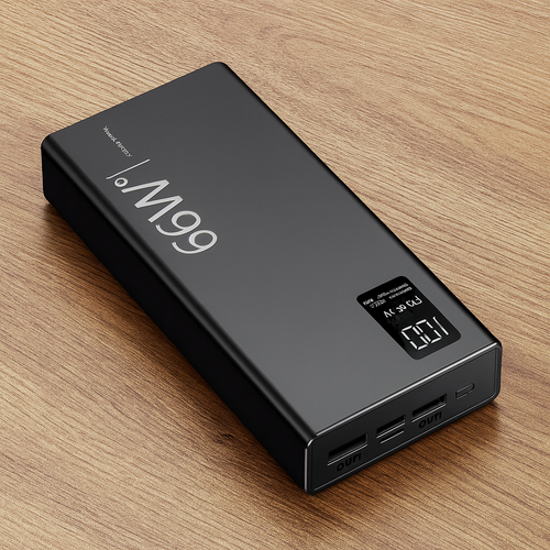 66W 20000mAh Portable Power Bank - Fast USB Charger with Two-Way Quick Charging for iPhone, Xiaomi, Huawei, and Samsung