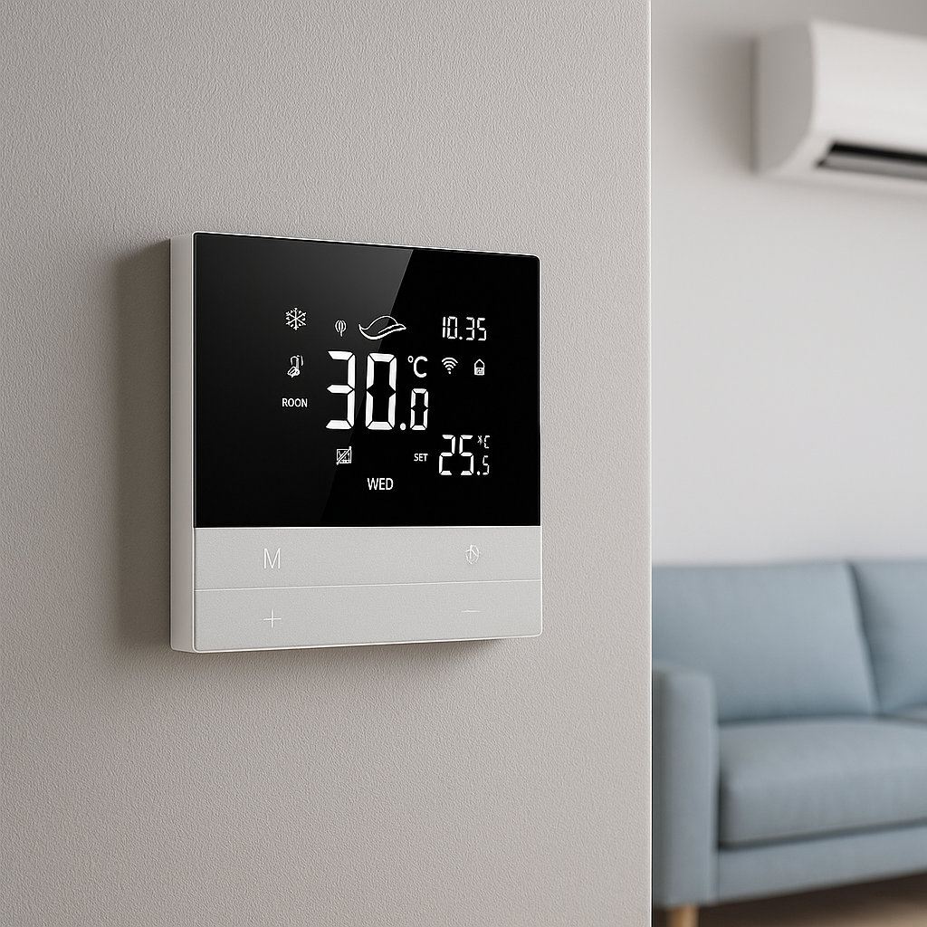 AVATTO Smart WiFi Thermostat for Central Air Conditioning - Compatible with Alexa & Google Home, 3-Speed Fan Control for Heating & Cooling