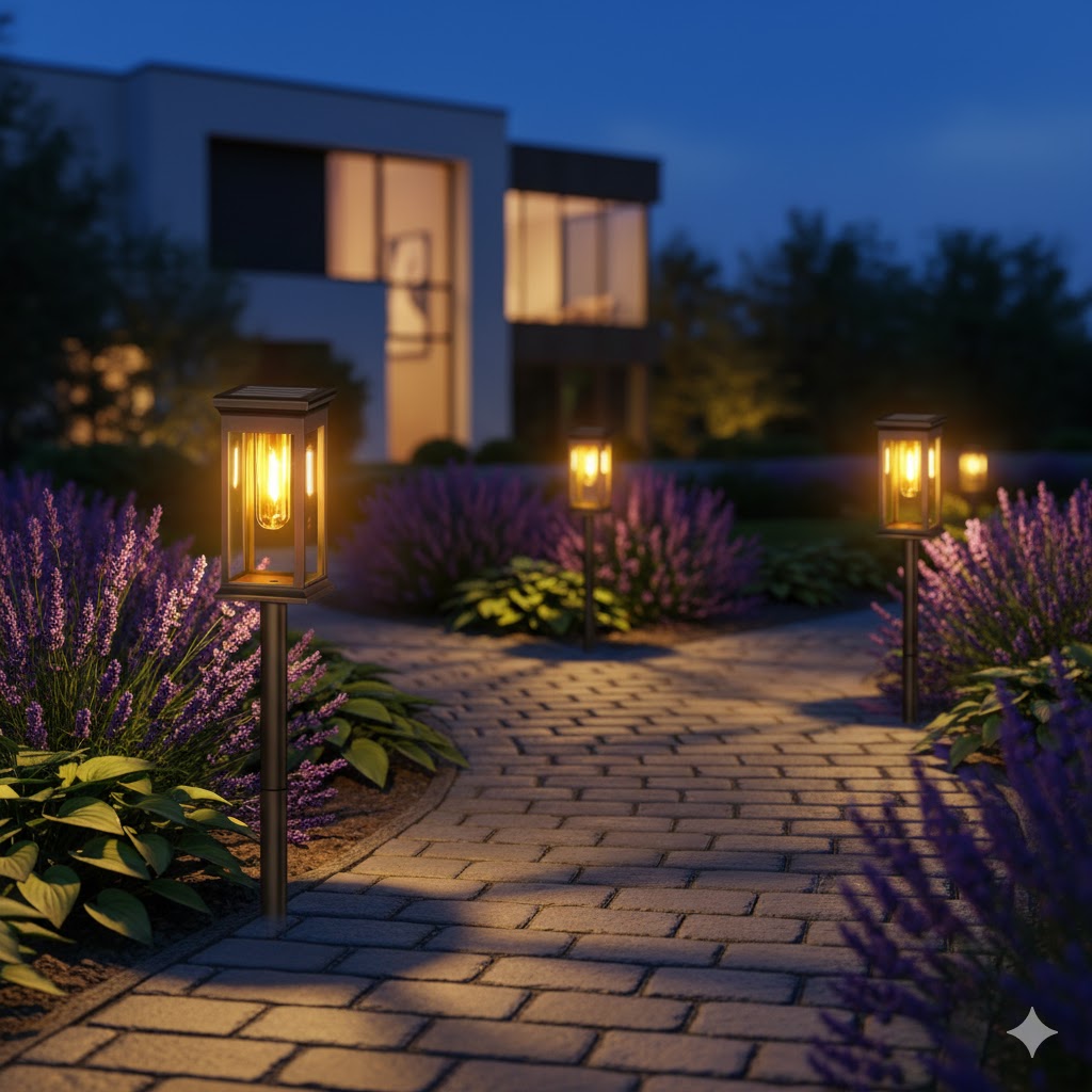 Warm White Solar Pathway Lights: 12Hr Brightness