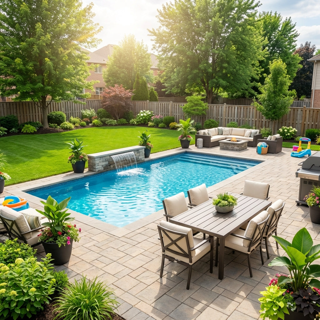 Family Friendly Backyard Pool and Patio